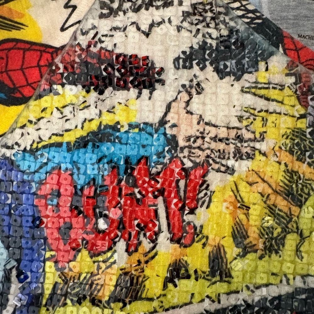 Marvel Multicolor Sequin Comic Top - image 5